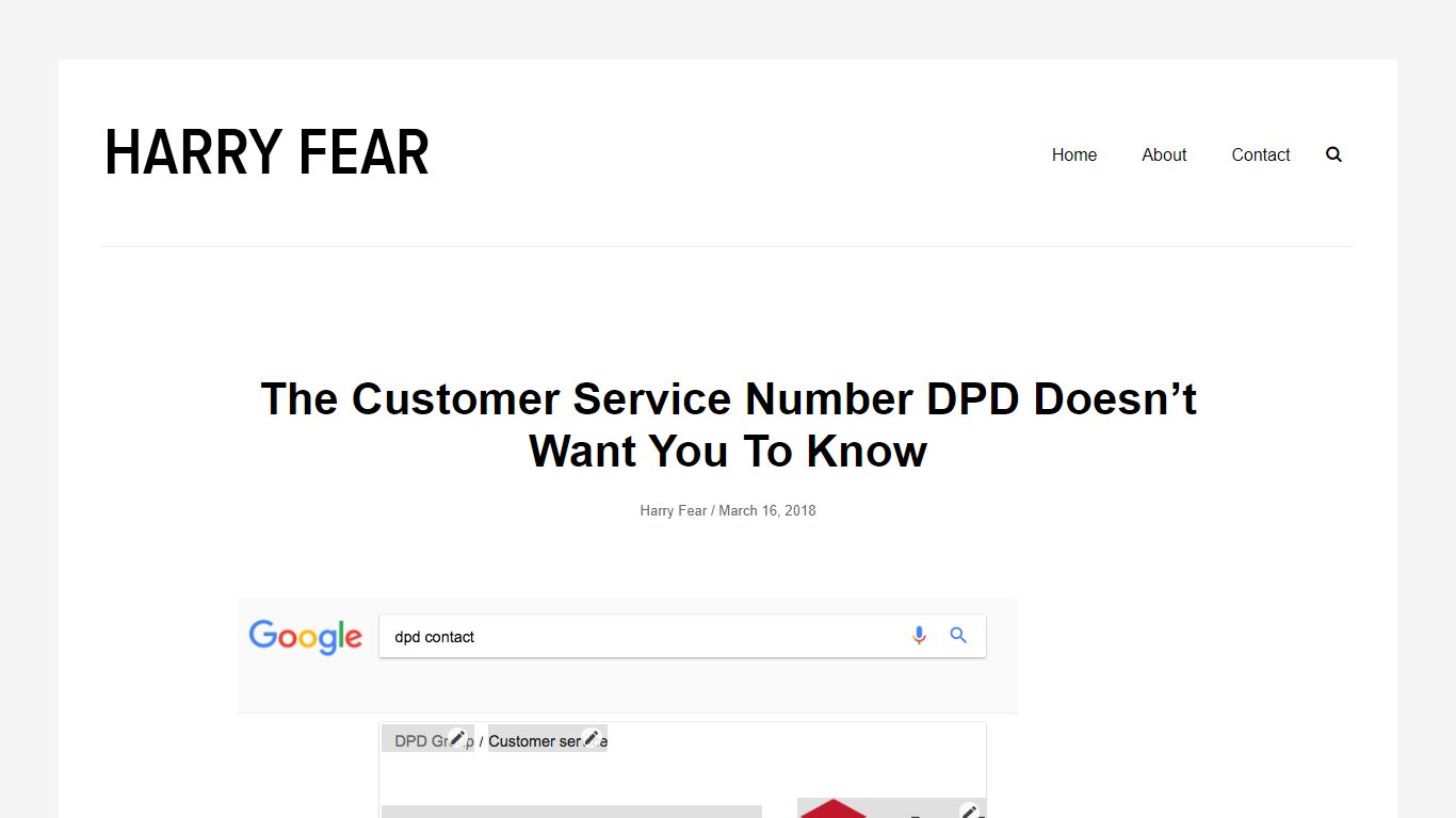 Hidden Human DPD Customer Service Contact Number | Harry Fear